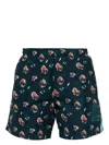 C.p. Company Abstract-print Swim Shorts In Blue