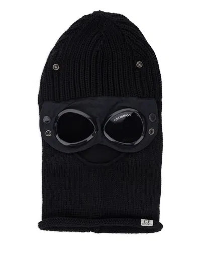 C.p. Company Knit Balaclava With Integrated Goggles In Black