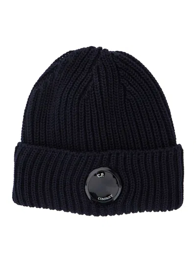 C.p. Company Accessories Knit Cap In Extrafine Merino Wool In Black