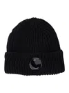 C.p. Company Accessories Knit Cap In Extrafine Merino Wool In Black