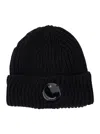 C.p. Company Accessories Knit Cap In Extrafine Merino Wool In Black