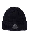 C.p. Company Accessories Knit Cap In Extrafine Merino Wool In Blue