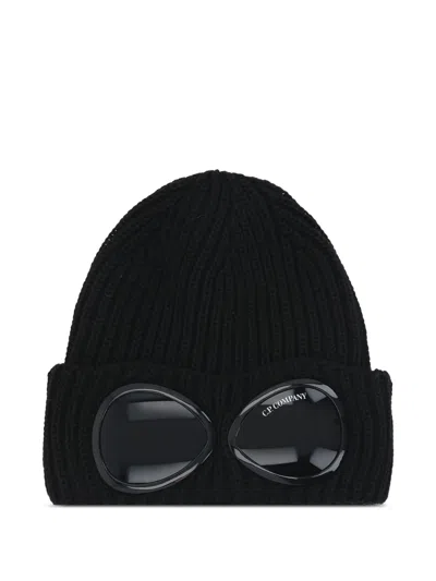 C.p. Company Cp Company Accessories Knit Cap In Extrafine Merino Wool In Black
