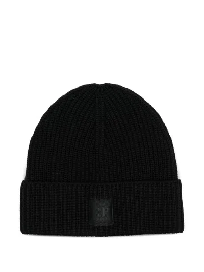 C.p. Company Accessories Knit Cap In Extrafine Merino Wool In Black
