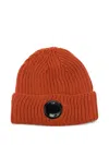 C.p. Company Accessories Knit Cap In Extrafine Merino Wool In Orange