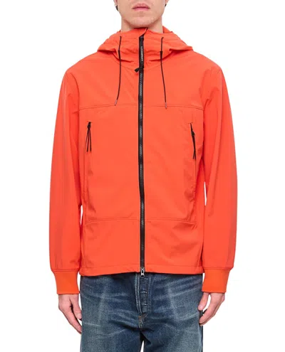 C.p. Company Adjustable Hood Double-slider Jacket In Orange