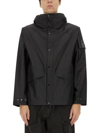 C.p. Company Adjustable Hooded Jacket In Black