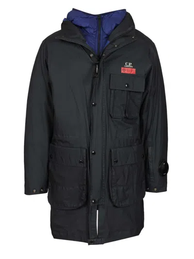 C.p. Company Lens-detail Jacket In Blue