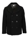 C.p. Company Adv - Medium Jacket In Duffel Coats Black In Black