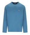 C.p. Company Aegean Blue Long Sleeved T-shirt In Blue