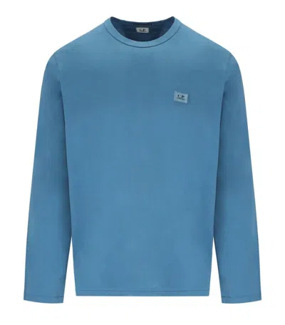 C.P. COMPANY AEGEAN BLUE LONG SLEEVED T-SHIRT