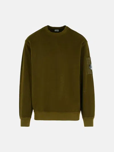 C.p. Company Army Cotton Sweatshirt In Green