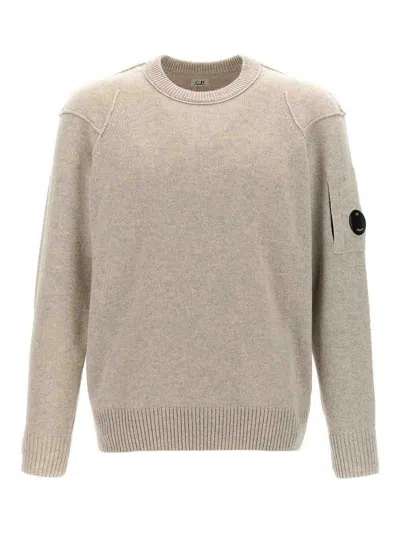 C.p. Company C. P. Company Knitwear Crew Neck In Merino Wool Felted In White