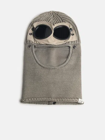 C.p. Company Balacava 'goggle' In Beige Wool In Gray