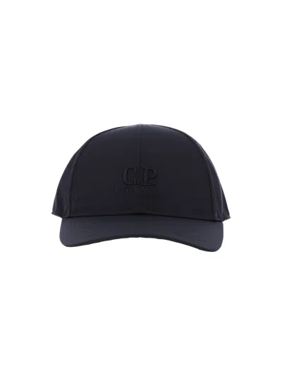 C.p. Company Baseball Cap Logo "chrome-r" In Black