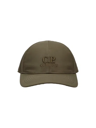 C.p. Company Baseball Cap Logo In Green