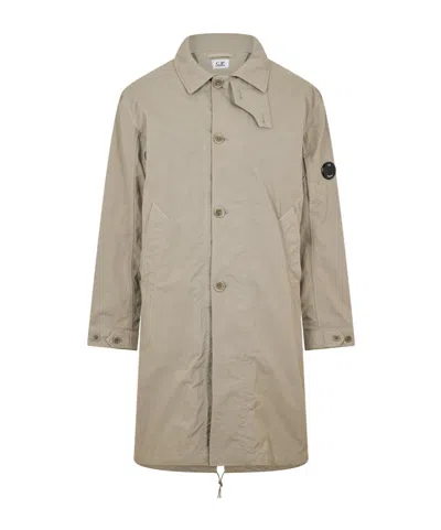 C.p. Company Beige Button-down Trench Coat In Neutral