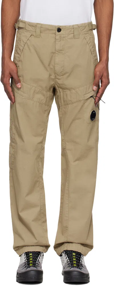 C.p. Company Beige Cotton Gabardine Regular Cargo Pants In 305 Tree House