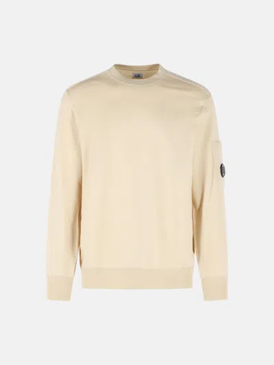 C.p. Company Beige Cotton Sweater In Neutral