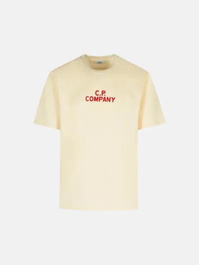C.p. Company Beige Cotton T-shirt In Sand