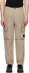 C.p. Company Beige Flatt Nylon Cargo Pants In 327 Vintage Khaki