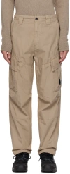 C.p. Company Beige Garment-dyed Cargo Pants In 330 Cobblestone