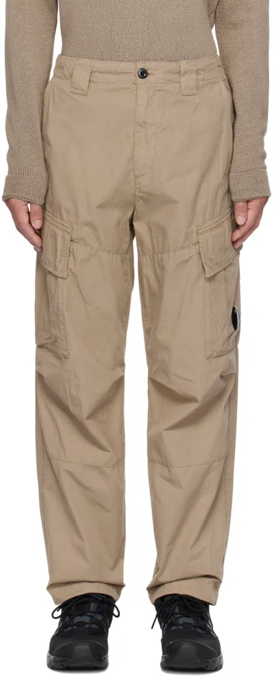 C.p. Company Beige Garment-dyed Cargo Pants In 330 Cobblestone