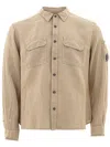 C.P. COMPANY BEIGE RELAXED FIT LINEN SHIRT