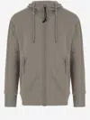 C.p. Company Cotton Sweatshirt With Adjustable Goggle Hood In Gray