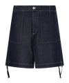 C.p. Company Cotton Denim Shorts With Concealed Button Fly In Black