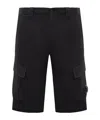 C.p. Company Cotton And Linen Cargo Shorts In Black