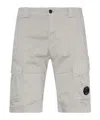 C.p. Company C.p.company Sateen Cargo Shorts In Gray