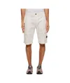 C.p. Company Cargo Shorts In Lightweight Brushed Cotton Fleece In White