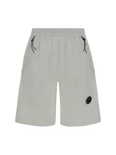 C.p. Company Bermuda Shorts In Gauze White