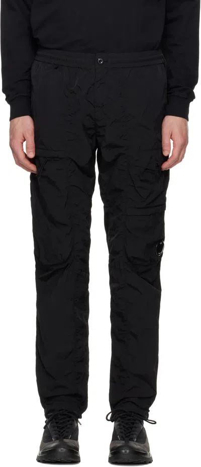 C.p. Company Black Chrome-r Lens Cargo Pants In 999 Black