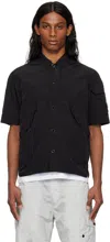 C.p. Company C.p.company Chrome-r Short Sleeve Overshirt In 999 Black