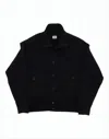 C.p. Company Black Cotton Jacket With Button-up Front In Black