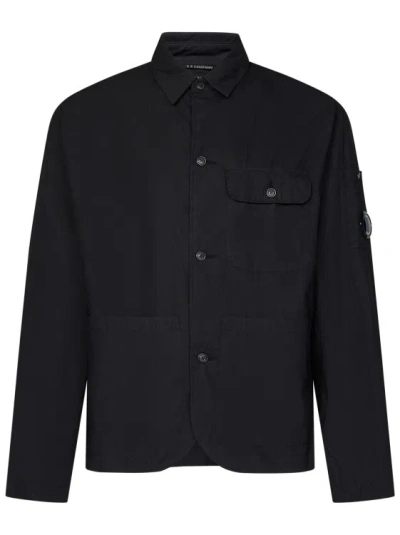 C.p. Company Black Cotton Poplin Overshirt