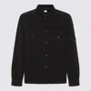 C.p. Company Textured Corduroy Overshirt With Pointed Collar In Black