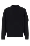 C.p. Company Crewneck Wool Sweater In Gold