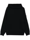 C.p. Company Black Cotton Sweatshirt With A Kangaroo Pocket And Hood In Black