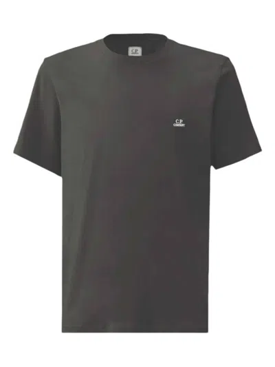 C.P. COMPANY BLACK CREWNECK LOGO T-SHIRT