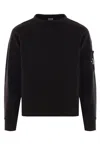 C.p. Company C.p.company Logo Cotton Crewneck Sweatshirt In Black