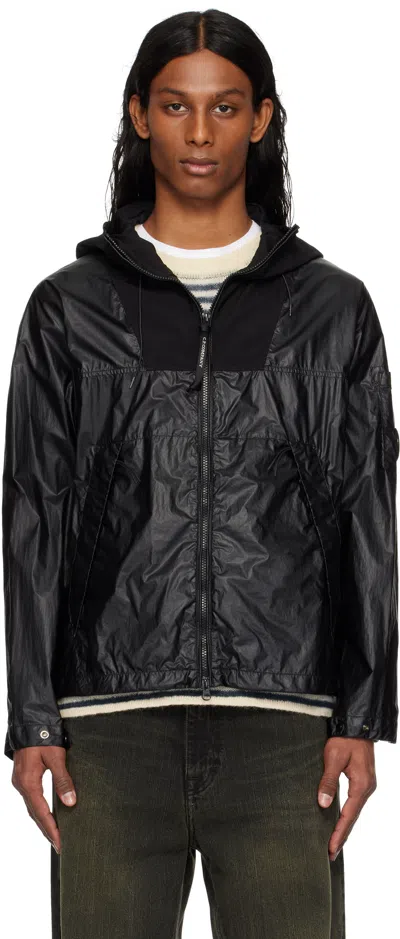 C.p. Company Black Cs Ii Mixed Hooded Lens Jacket In 999 Black