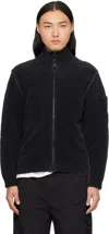 C.p. Company Black Double Zipped Knit Sweater In Black