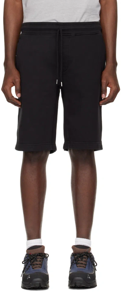 C.P. COMPANY BLACK EMBROIDERED SHORTS