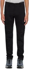 C.p. Company Black Ergonomic Lens Cargo Pants In 999 Black