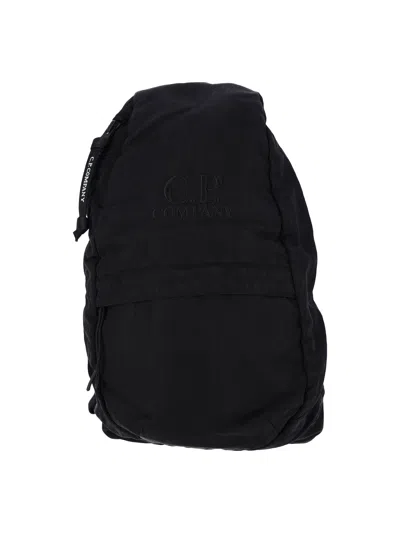 C.p. Company Black Fabric Sling Backpack
