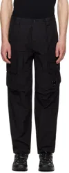C.p. Company Black Flatt Nylon Cargo Pants In 999 Black