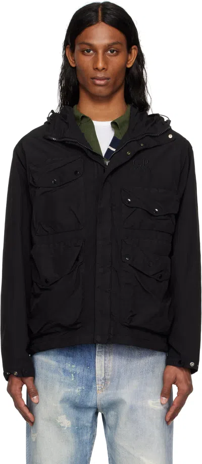 C.P. COMPANY BLACK FLATT NYLON GOGGLE JACKET